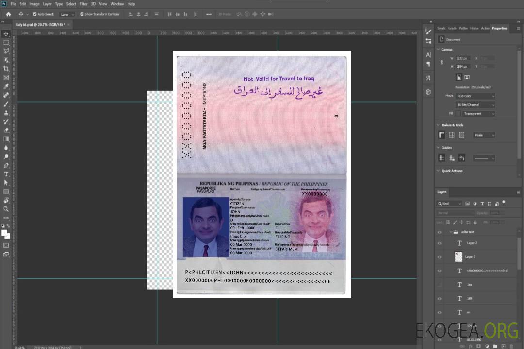 Passeport philippin version 2 template